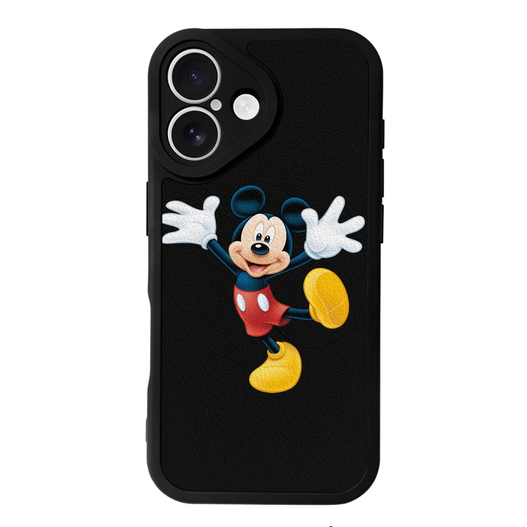 （画像用） ミッキーマウス Mickey Mouse 【iPhone 16シリーズ対応】シリコンスマホケース（レザー調） 材質：シリコン